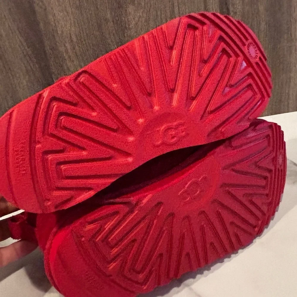 UGG Vibrant Red Fleece Boots
